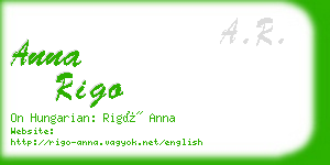 anna rigo business card